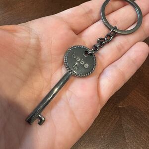 New Bebe Gunmetal Tone  Key -Keychain
